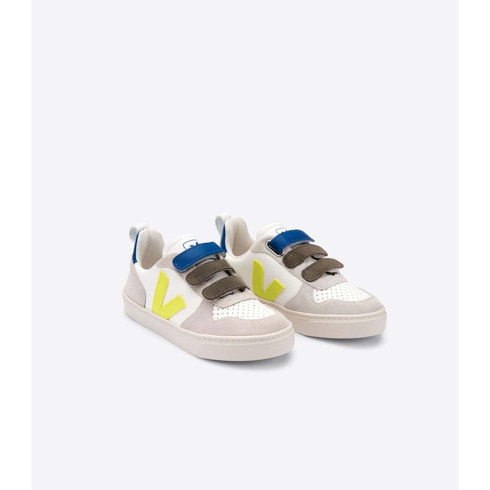 Pantofi Copii Veja V-12 BONTON White/Blue | RO 753FDN